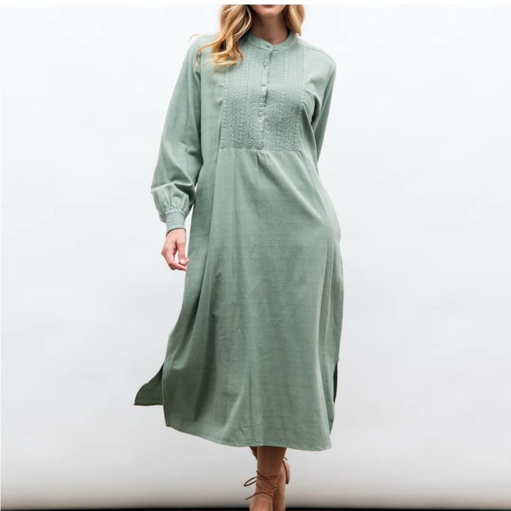 Mi Golondrina Herminia verde de mar dress